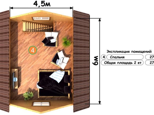 Проект дачного каркасного дома ДД63 (6х6м) с террасой: цена, фото,  планировка – ООО Артель СК